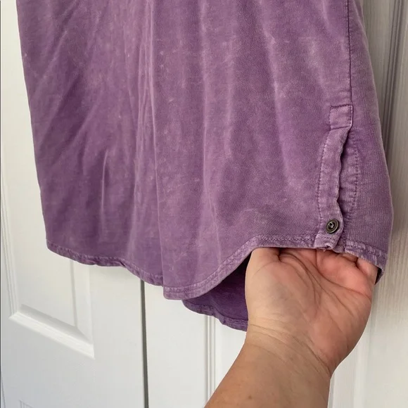 Sew In Love Purple Tye Dye Mint Hooded Short Sleeve Hooded Top Womens Size 1X - Picture 3 of 9